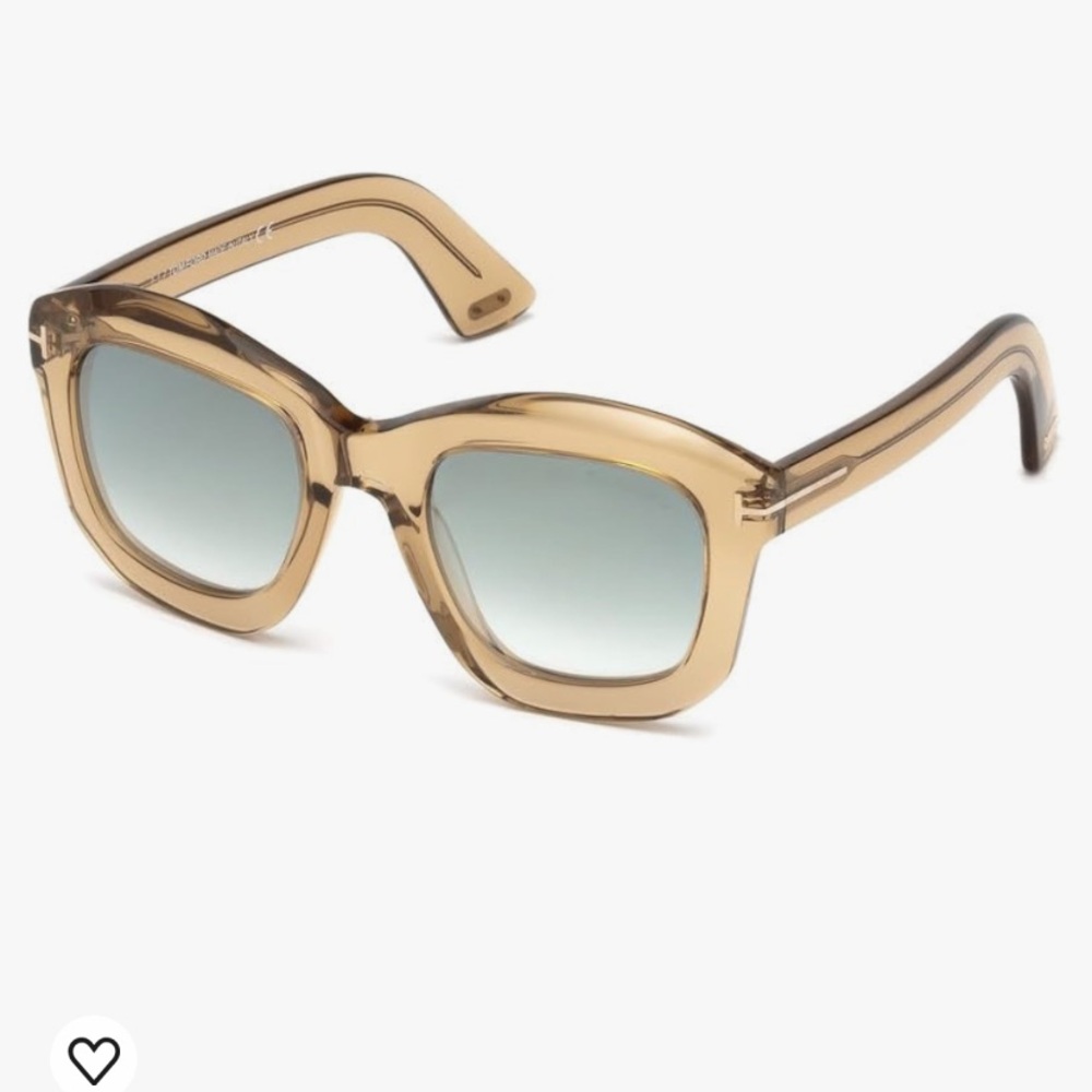 Tom Ford Square Sunglasses TF582 Julia-02 45P Transparent Champagne New!
